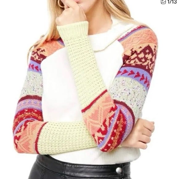 Free People Prism Fair Isle Sweater in Ivory Medium - Picture 1 of 13